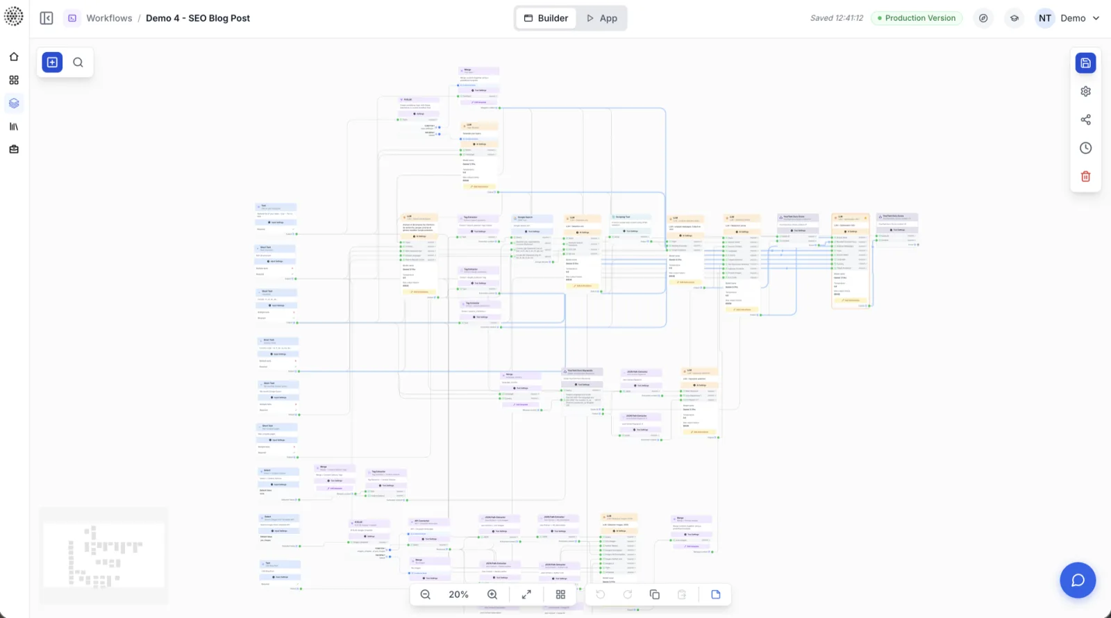 A workflow branching across specialized agents and parallel jobs.